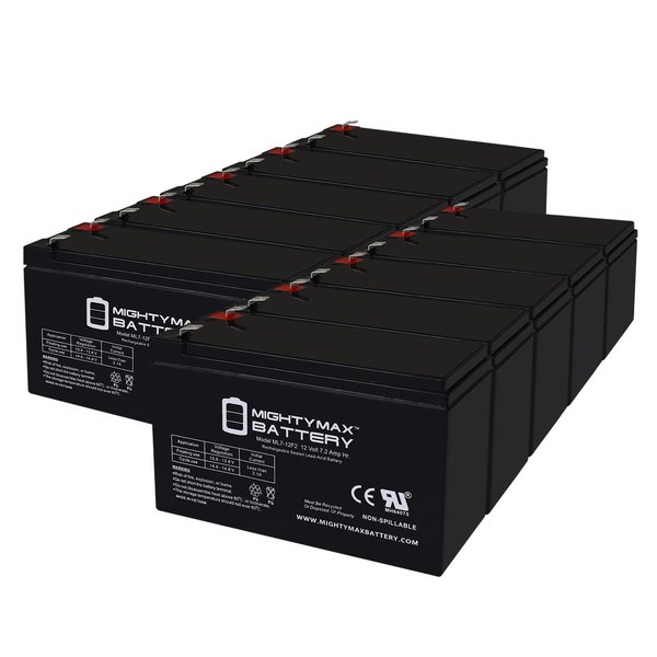 Mighty Max Battery 12V 7Ah F2 Replacement Battery for Leoch DJW12-9.0 T2, DJW 12-9.0 T2 - 10PK MAX3977353